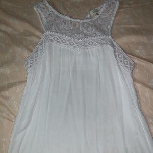 White flowy cami with lace accents